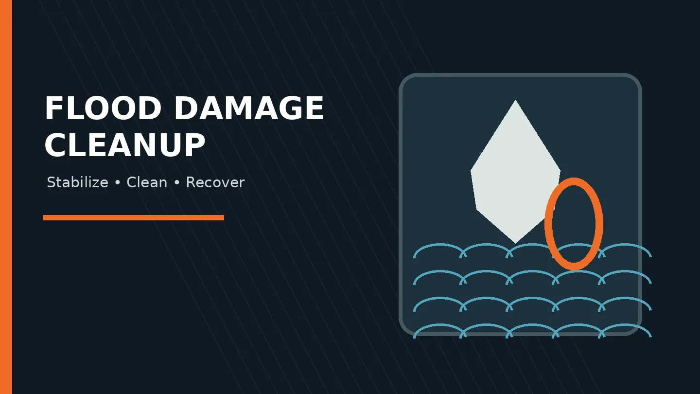 Editorial illustration for flood damage cleanup in Anderson South Carolina